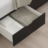 NORDLI Base de cama+almacenamiento+colchón, antracita/Valevåg Firmeza: media., Tamaño queen