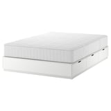 NORDLI Base de cama+almacenamiento+colchón, blanco/Vågstranda felpa, Tamaño King