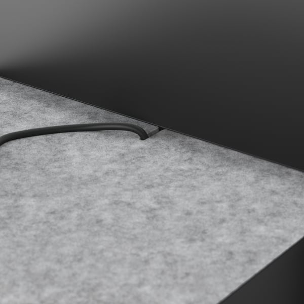 NORDLI Base de cama+almacenamiento+colchón, con cabecera antracita/Vågstranda felpa, Tamaño queen