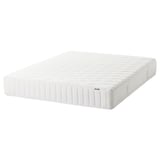 NORDLI Base de cama+almacenamiento+colchón, con cabecera antracita/Vågstranda felpa, Tamaño queen