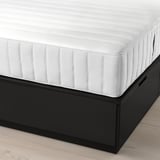 NORDLI Base de cama+almacenamiento+colchón, con cabecera antracita/Valevåg Firmeza: media., Tamaño queen