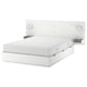 NORDLI Base de cama+almacenamiento+colchón, con cabecera blanco/Valevåg Firmeza: media., Tamaño queen