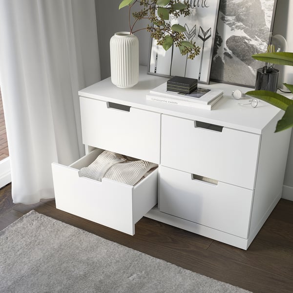 NORDLI Gavetero de 4 cajones, blanco, 31 1/2x20 7/8 "