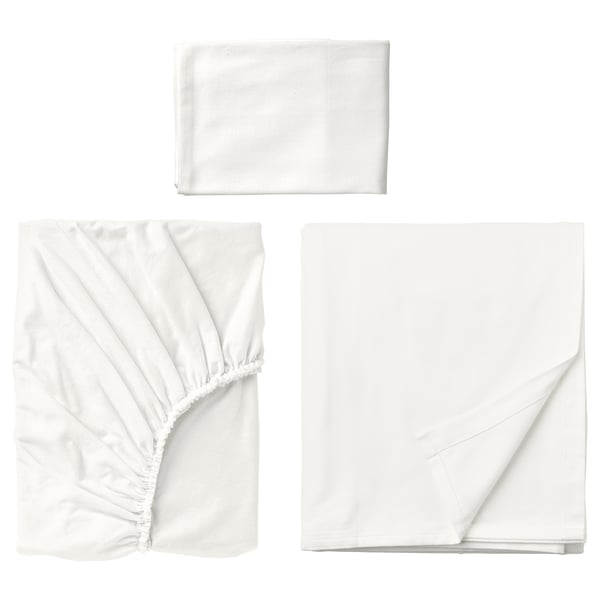 NORDRUTA Juego de sábanas, blanco, Tamaño twin