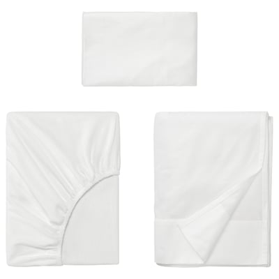 NORDRUTA Juego de sábanas, blanco, Tamaño twin