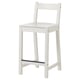 NORDVIKEN Taburete de bar con respaldo, altura de encimera de cocina/blanco, 24 3/8 "