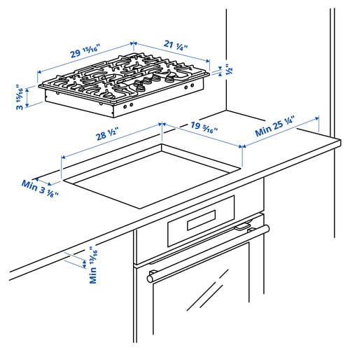 NORREDSTA Estufa de gas, acero inoxidable, 30 "