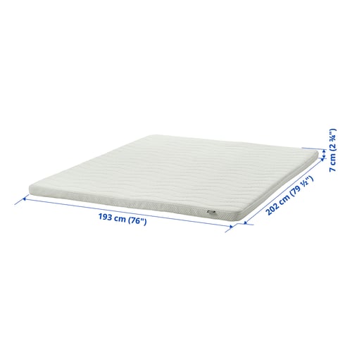 NORRSELE Topper de colchón, blanco, Tamaño King