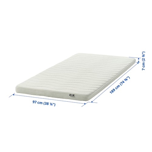 NORRSELE Topper de colchón, blanco, Tamaño twin