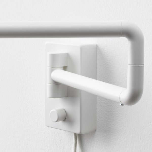 NYMÅNE Aplique+brazo pivotante, blanco