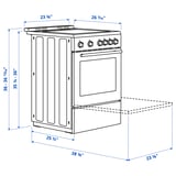 ÖRMINGE Horno+estufa vitrocerámica, acero inoxidable, 24 "