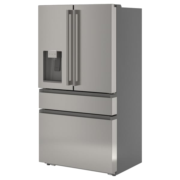 ÖVERSKÅDLIG Refrigerador con puertas dobles, 4 pt/color de acero inoxidable, 22 cu.ft