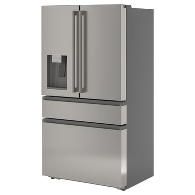ÖVERSKÅDLIG Refrigerador con puertas dobles, 4 pt/color de acero inoxidable, 22 cu.ft