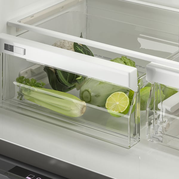 ÖVERSKÅDLIG Refrigerador con puertas dobles, 4 pt/color de acero inoxidable, 22 cu.ft