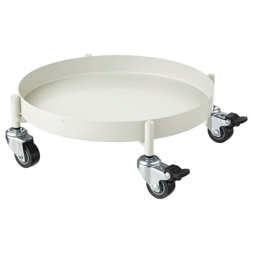 OLIVBLAD Jardinera con ruedas, interior/exterior/color hueso, 12 ½ "
