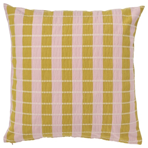 OMMJÄNGE Funda para cojín, rosado/beige, 20x20 "