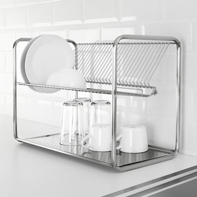 ORDNING Escurreplatos, acero inoxidable, 19 5/8x10 5/8x14 1/8 "