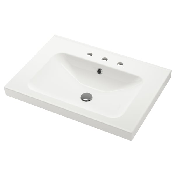 ORRSJÖN Lavamanos, blanco Doble mando de 8", 31x21 3/4 "