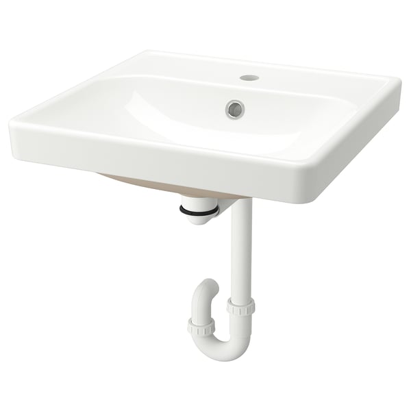 ORRSJÖN Lavamanos semi empotrado+sifón, blanco, 20x19 5/8 "