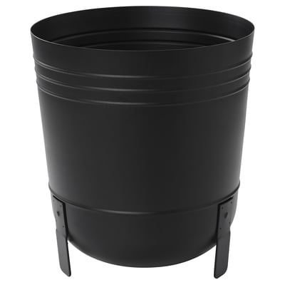PÄRLRÖNN Maceta, interior/exterior/negro, 12 ½ "