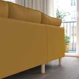 PÄRUP Sofá esquinero, 4 plazas, Vissle marrón amarillento