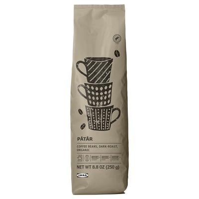 PÅTÅR Café de filtro en grano, tueste oscuro orgánico/Rainforest Alliance Certified, 9 oz