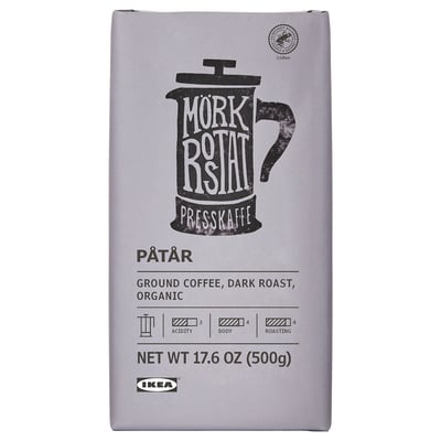 PÅTÅR Café presión molido, tueste oscuro orgánico/Rainforest Alliance Certified, 1 lb