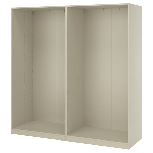 PAX 2 armazones de ropero, beige grisáceo, 78 5/8x22 7/8x79 1/4 "