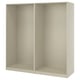 PAX 2 armazones de ropero, beige grisáceo, 78 5/8x22 7/8x79 1/4 "