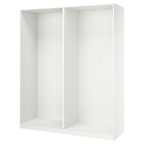 PAX 2 armazones de ropero, blanco, 78 5/8x22 7/8x93 1/8 "