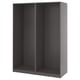 PAX 2 armazones de ropero, gris oscuro, 58 7/8x22 7/8x79 1/4 "
