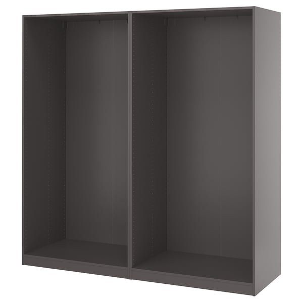 PAX 2 armazones de ropero, gris oscuro, 78 5/8x22 7/8x79 1/4 "