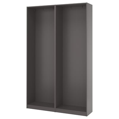 PAX 2 armazones de ropero, gris oscuro, 59x13 3/4x93 1/8 "