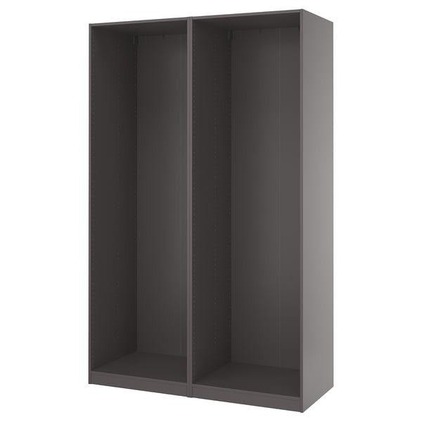 PAX 2 armazones de ropero, gris oscuro, 58 7/8x22 7/8x93 1/8 "