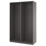 PAX 2 armazones de ropero, gris oscuro, 58 7/8x22 7/8x93 1/8 "