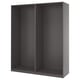 PAX 2 armazones de ropero, gris oscuro, 78 5/8x22 7/8x93 1/8 "