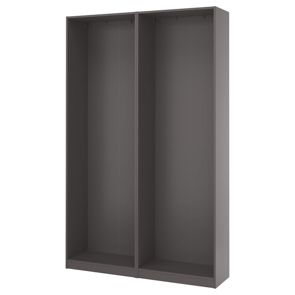PAX 2 estructuras de armario, gris oscuro, 59x13 3/4x93 1/8 "