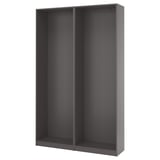 PAX 2 estructuras de armario, gris oscuro, 59x13 3/4x93 1/8 "