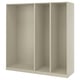 PAX 3 armazones de ropero, beige grisáceo, 78 5/8x22 7/8x79 1/4 "