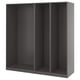 PAX 3 armazones de ropero, gris oscuro, 78 5/8x22 7/8x79 1/4 "