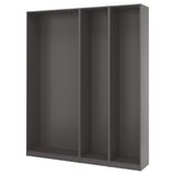PAX 3 armazones de ropero, gris oscuro, 78 5/8x13 3/4x93 1/8 "