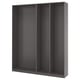 PAX 3 armazones de ropero, gris oscuro, 78 5/8x13 3/4x93 1/8 "