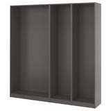 PAX 3 armazones de ropero, gris oscuro, 78 5/8x13 3/4x79 1/4 "