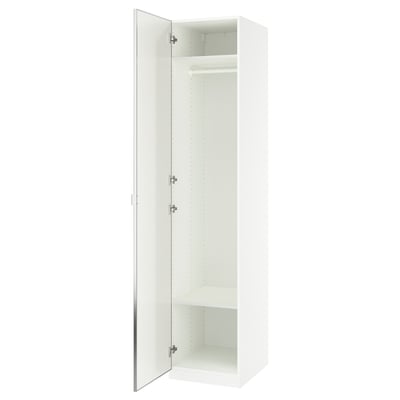 PAX / ÅHEIM Combinación de armario, blanco/espejo de vidrio, 19 5/8x23 5/8x93 1/8 "