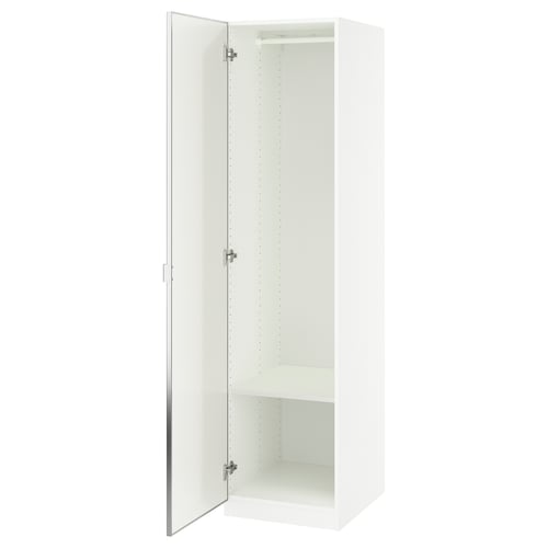 PAX / ÅHEIM Combinación de armario, blanco/espejo de vidrio, 19 5/8x23 5/8x79 1/4 "