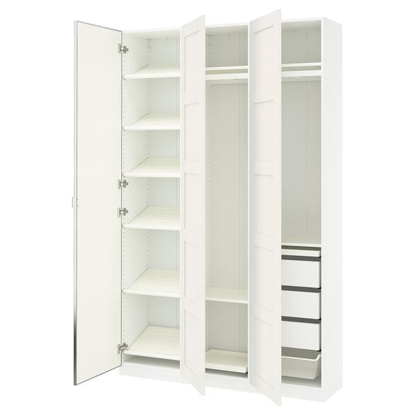 PAX / BERGSBO/ÅHEIM Combinación de armario, blanco/espejo de vidrio, 59x15x93 1/8 "