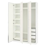 PAX / BERGSBO/ÅHEIM Combinación de armario, blanco/espejo de vidrio, 59x15x93 1/8 "