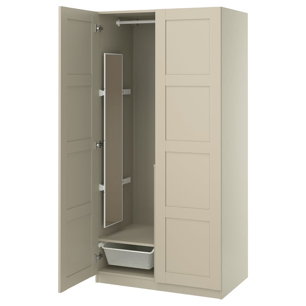PAX / BERGSBO Combinación de armario, beige grisáceo/beige grisáceo, 39 3/8x23 5/8x79 1/4 "