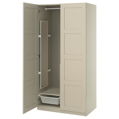 PAX / BERGSBO Combinación de armario, beige grisáceo/beige grisáceo, 39 3/8x23 5/8x79 1/4 "