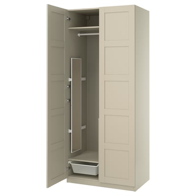 PAX / BERGSBO Combinación de armario, beige grisáceo/beige grisáceo, 39 3/8x23 5/8x93 1/8 "